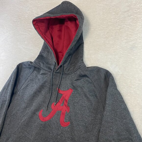 Men's Colosseum Heather Gray Alabama Crimson Tide Embroidered Pullover Hoodie - Picture 2 of 10